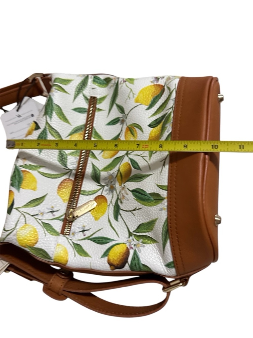 NewValentina Brown Leather Lemon Print Shoulder Bag - Picture 13 of 13
